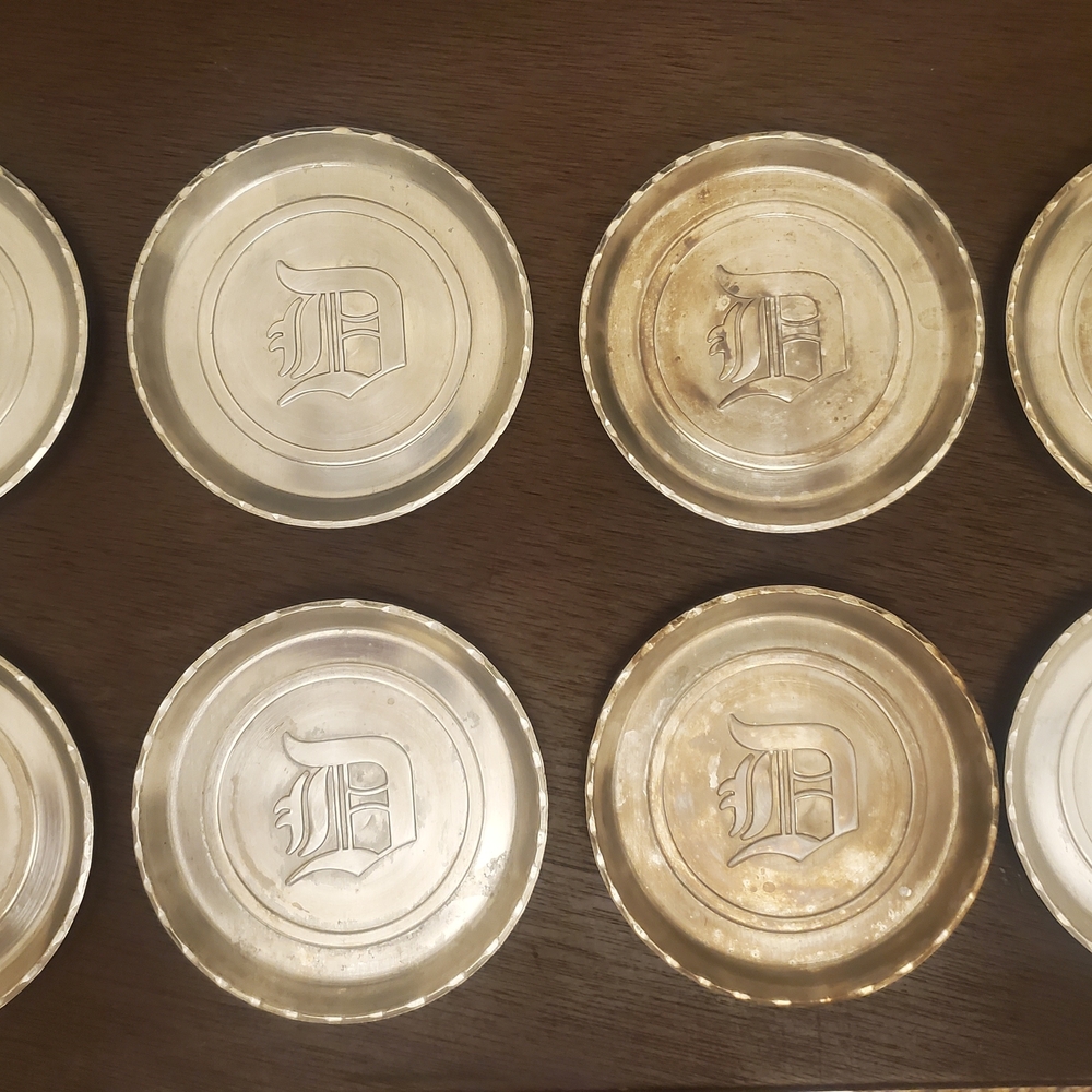 Set of 8 Coasters with letter "D" Monogram